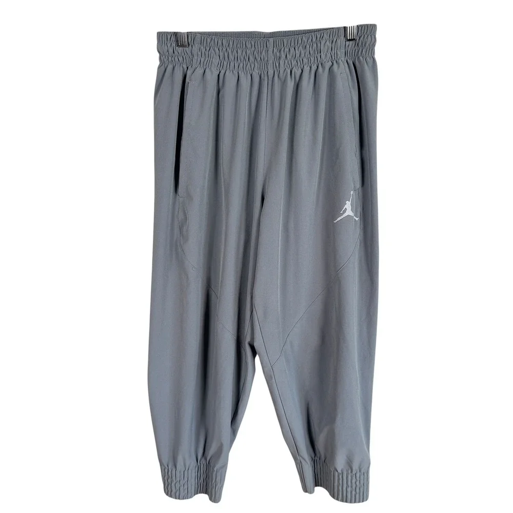 Nike Jordan Ultimate Flight Jumpman Cropped Joggers Pants Mens M Grey 724833-065